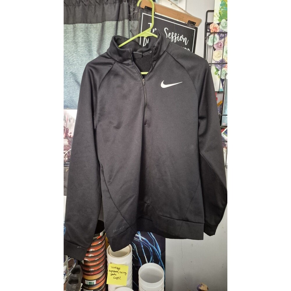 Nike Women's Black Thermal Quarter Zip Fleece Size MEDIUM